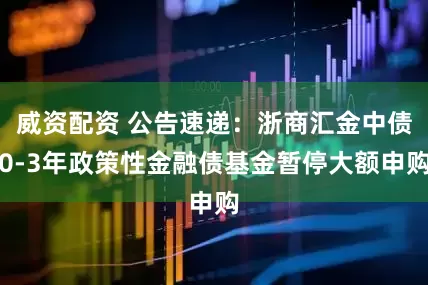 威资配资 公告速递：浙商汇金中债0-3年政策性金融债基金暂停大额申购